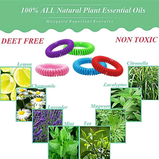 24 Pack Anti Bug Insect Pest Repellent Bracelet Wrist Band Natural Protection US - Anti Spier