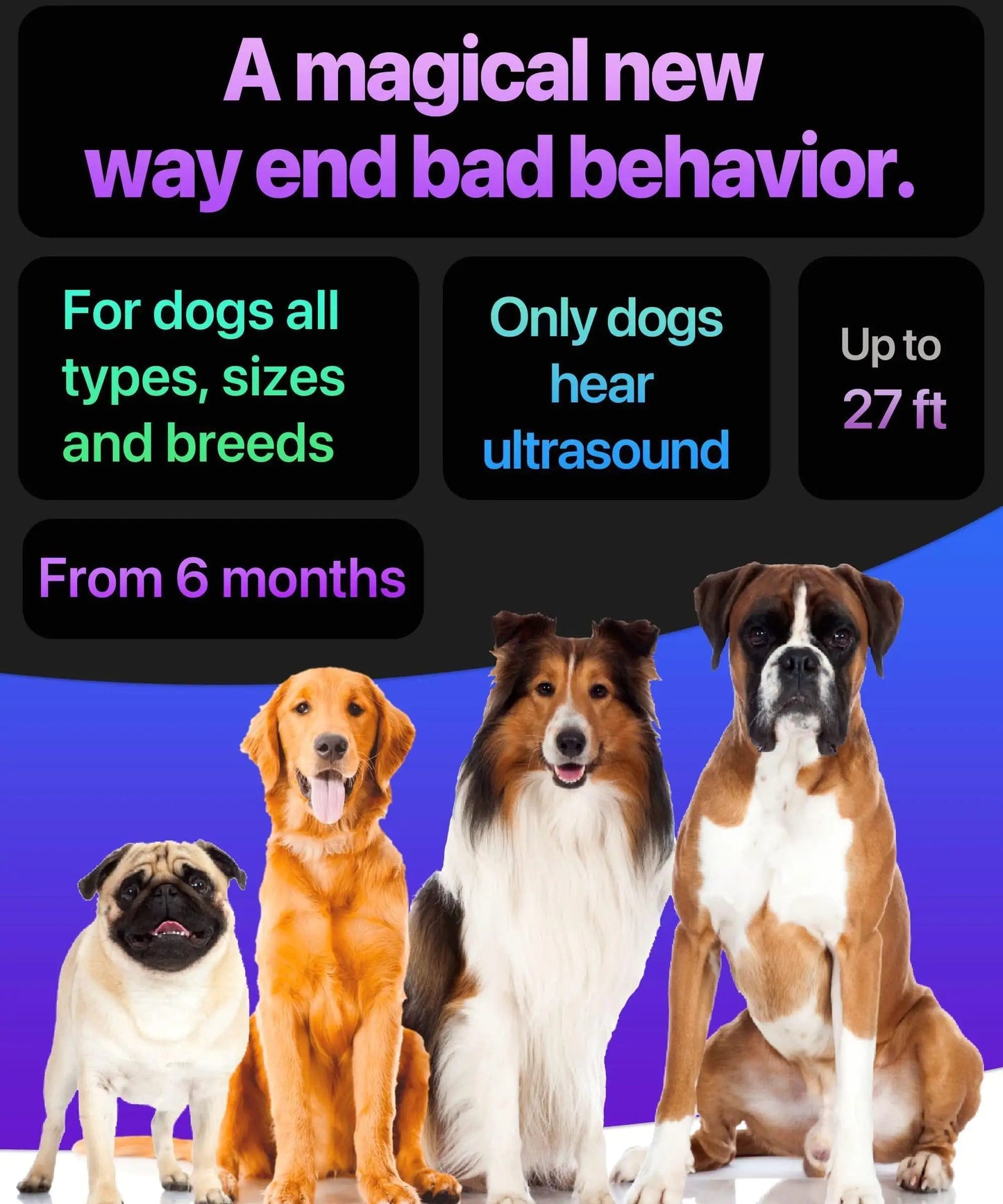 Dog Bark Deterrent Device Stops Bad Behavior No Need Yell Long Range Ultrasonic Anti Spier