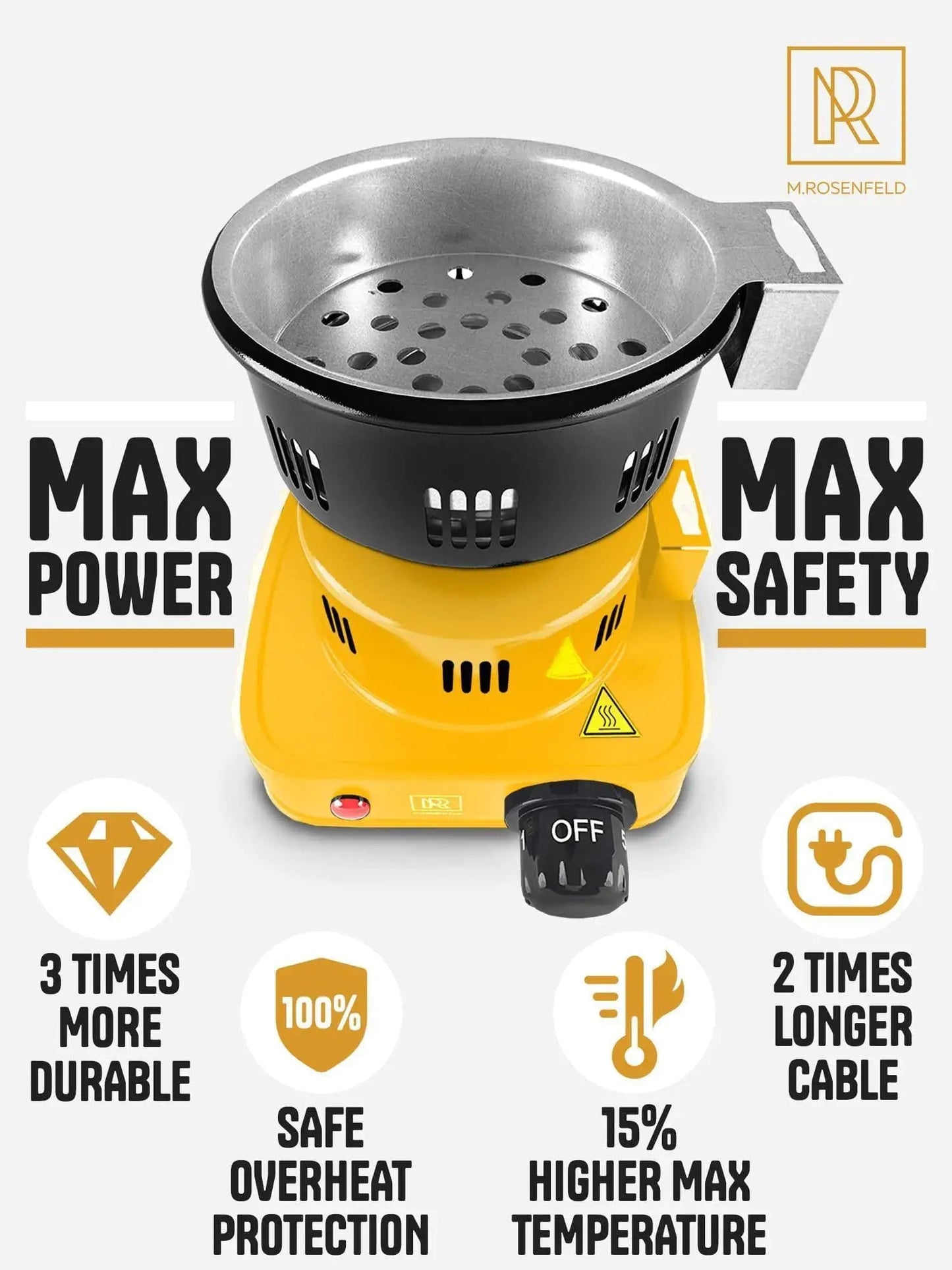 Premium Hookah Coal Burner Yellow Burner for Hookah 450W Fire Tower Stove Anti Spier