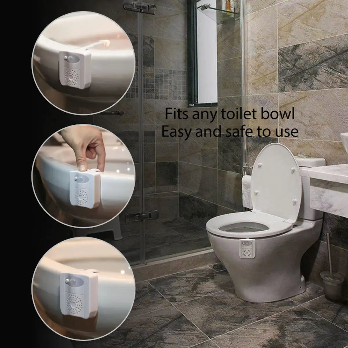 CLEAN BOWL UV Sanitizing Light For Germ Free Toilets With LED Motion Light Anti Spier