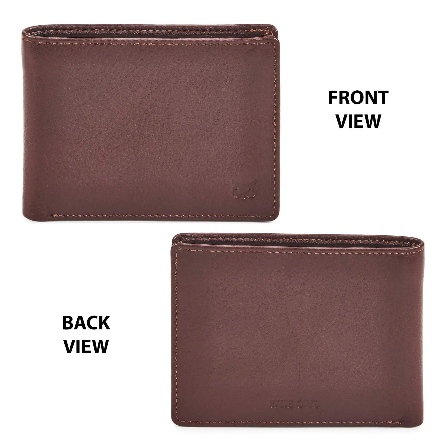 Real Leather Mens Bifold Wallet RFID Blocking Slim Minimalist Front Pocket - Thin & Stylish with ID Window in Gift Box (Nappa, Cognac) Cognac Nappa Anti Spier