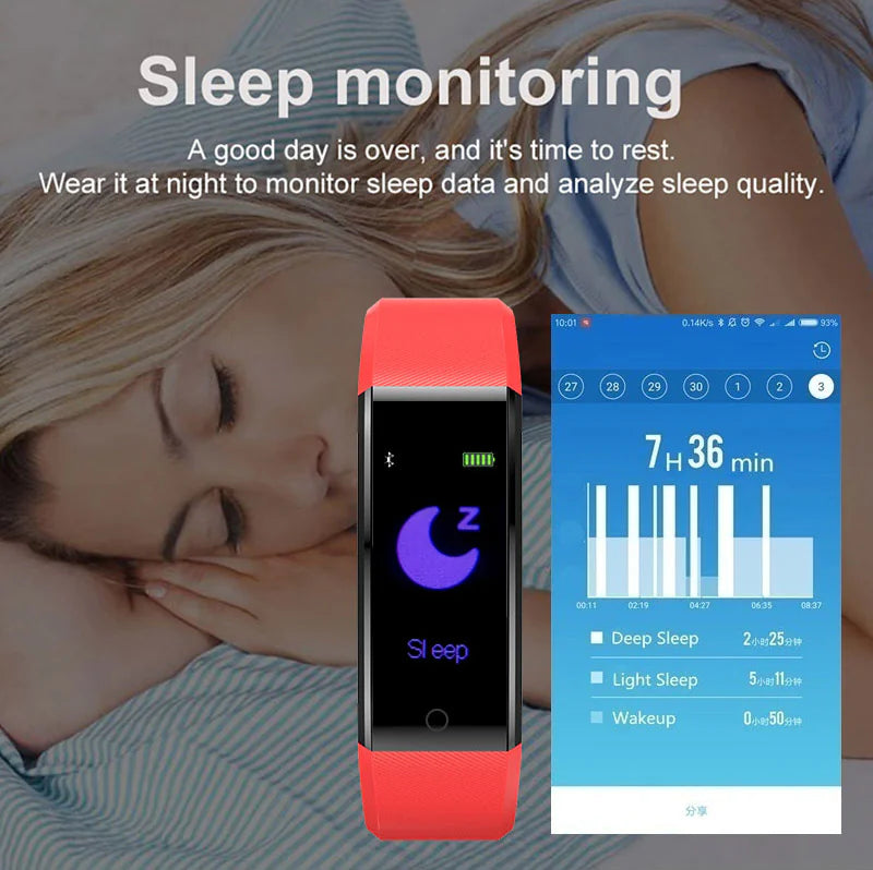 Fitness Smart Watch Activity Tracker Heart Rate For Women Men Oxygen BP Monitor - Anti Spier 