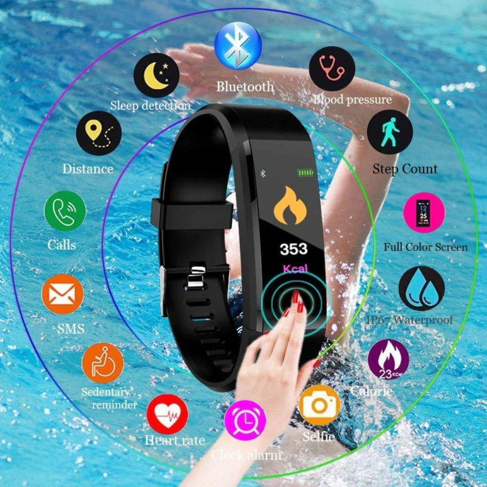 Fitness Smart Watch Activity Tracker Heart Rate For Women Men Oxygen BP Monitor - Anti Spier 
