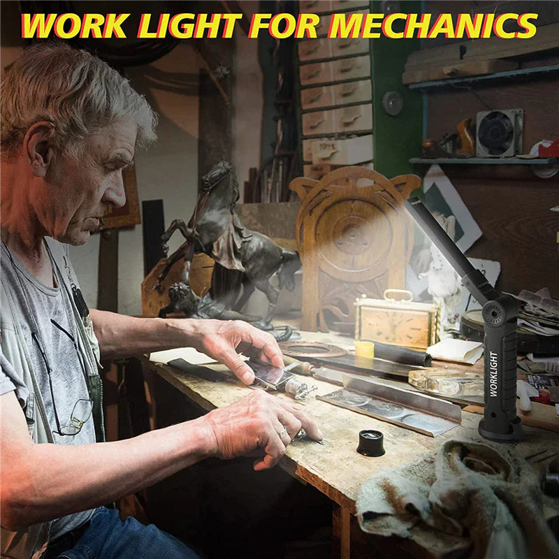 Rechargeable LED COB Work Light Mechanic Flashlight Lamp Magnetic Base Bright Anti Spier