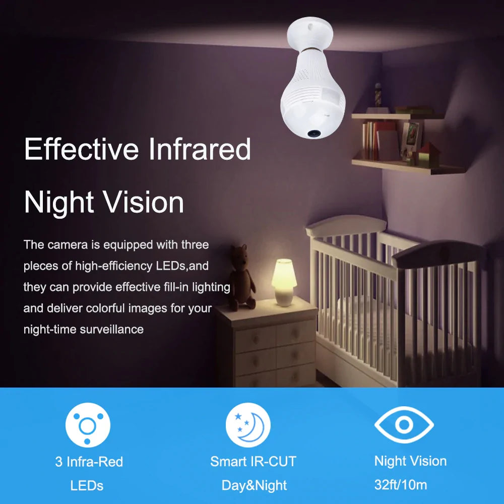 Light Bulb Shape Security Camera Anti Spier