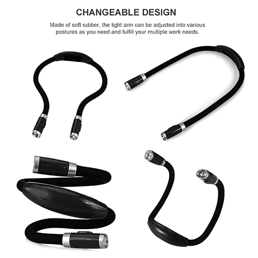 Portable Rechargeable Neck Reading Light for Outdoors Anti Spier