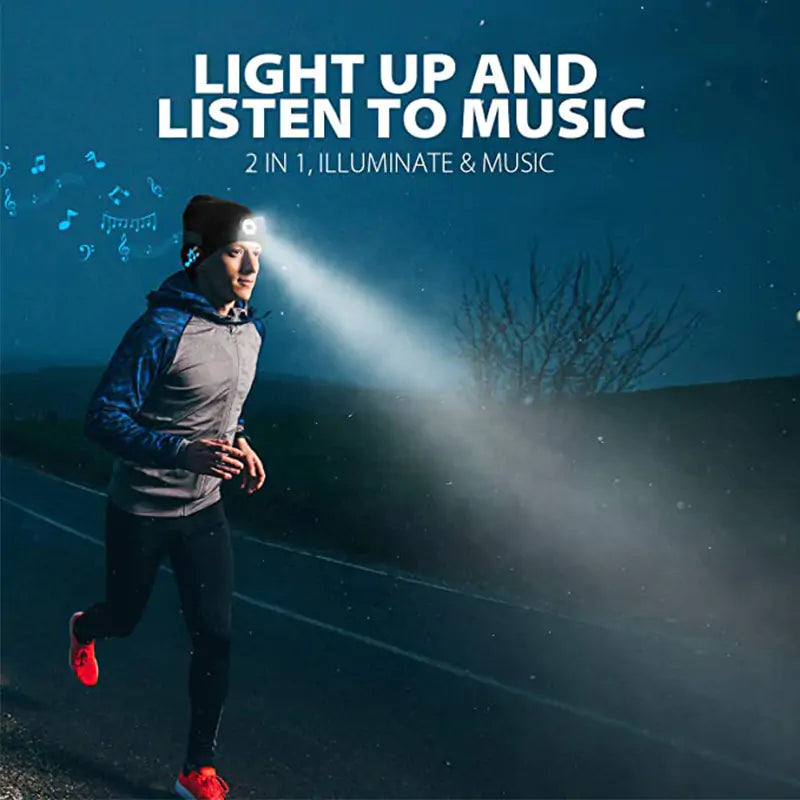 LED Hat With Stereo Headset Anti Spier