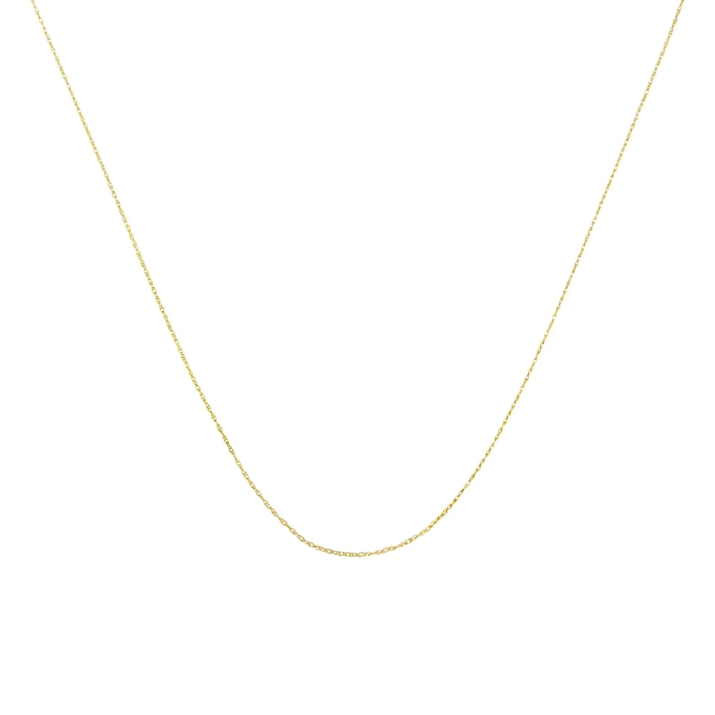 10K Gold 0.5 mm Slender & Dainty Fine Rope Chain Necklace - Anti Spier - Anti Spier - 