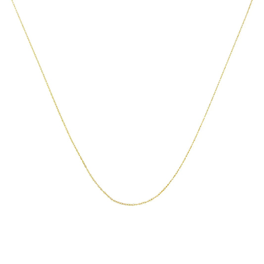 10K Gold 0.5 mm Slender & Dainty Fine Rope Chain Necklace - Anti Spier - Anti Spier - 