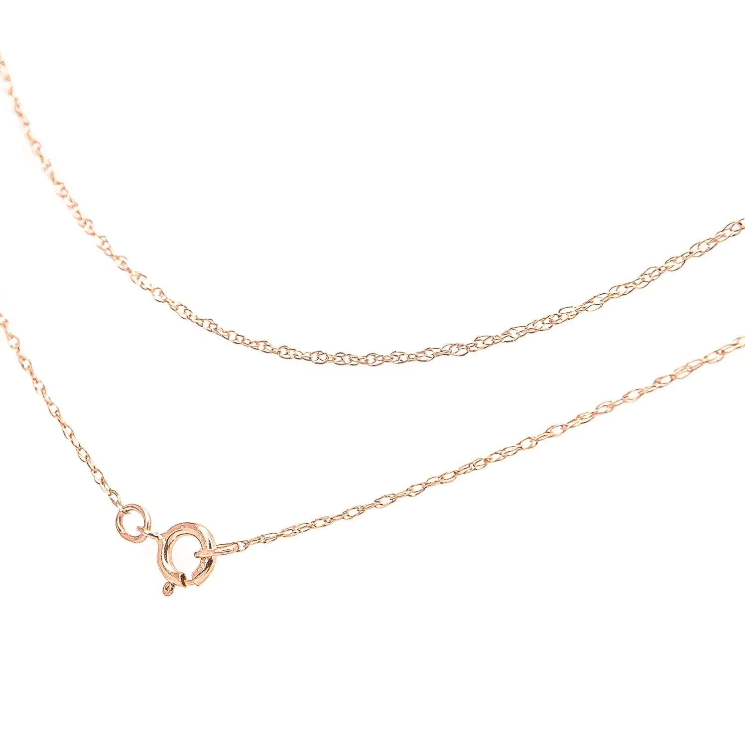 10K Gold 0.5 mm Slender & Dainty Fine Rope Chain Necklace - Anti Spier - Anti Spier - 