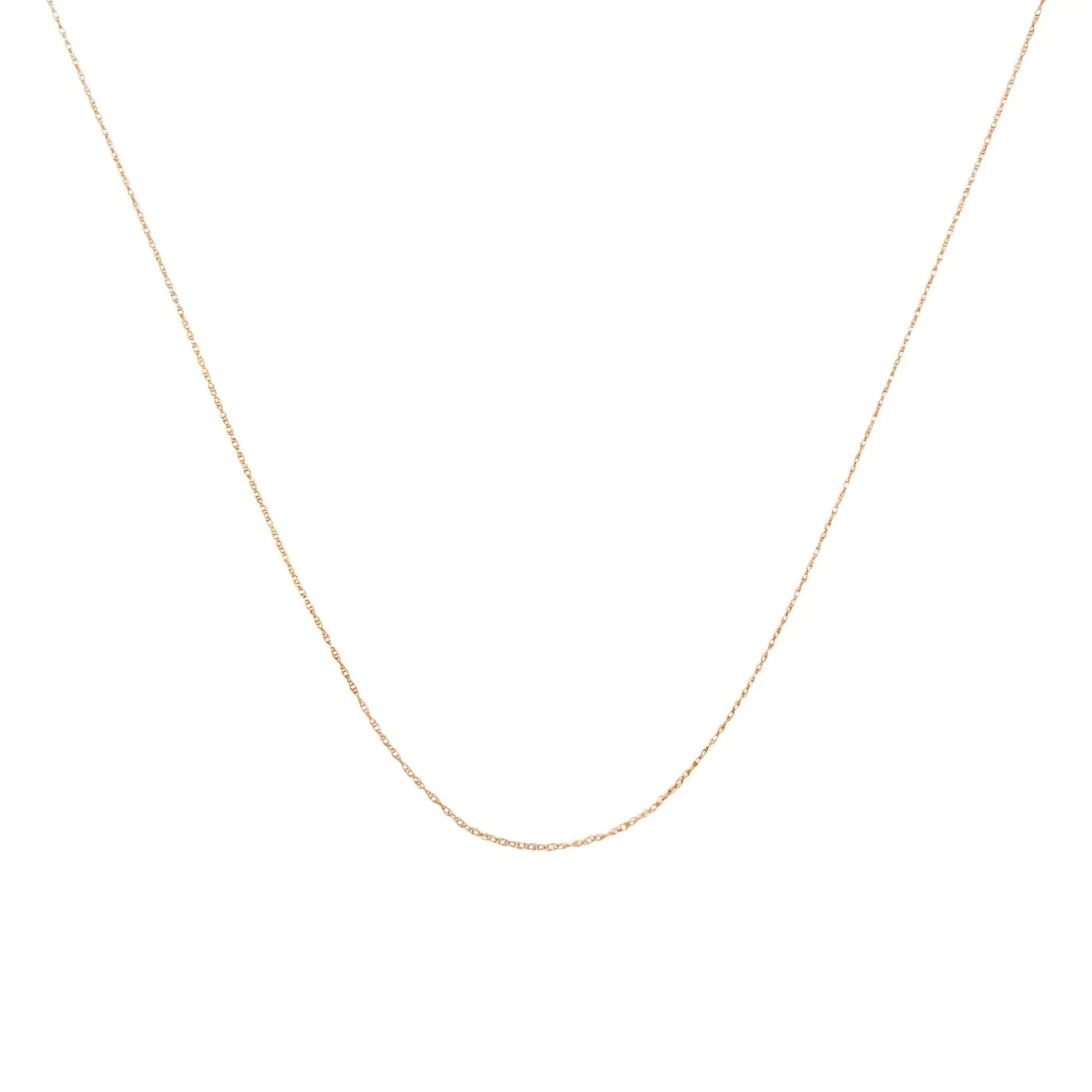 10K Gold 0.5 mm Slender & Dainty Fine Rope Chain Necklace - Anti Spier - Anti Spier - 