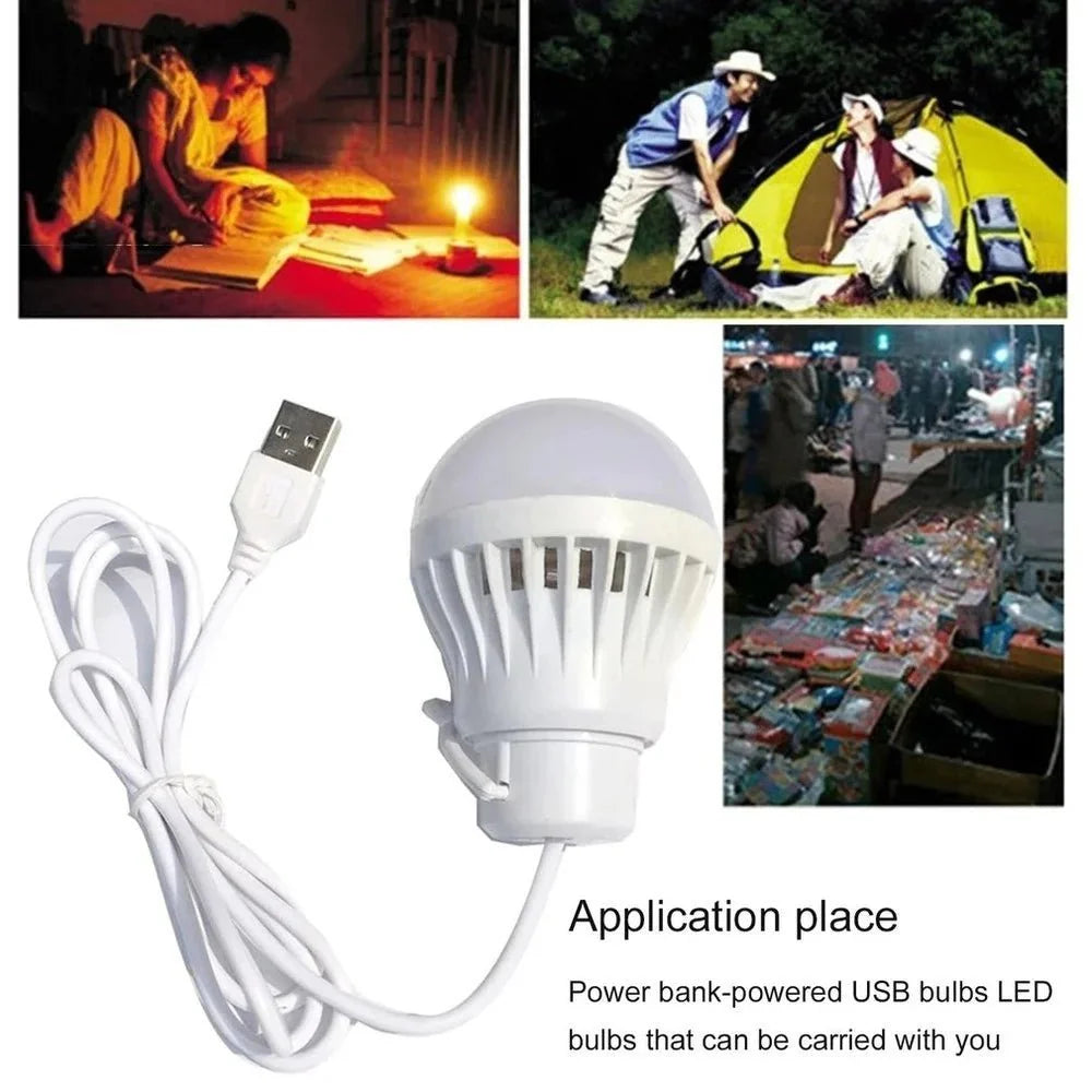 1/2pc 3W/5W/7W Usb Bulb Light Portable Lamp Led for Hiking Camping Tent Travel Work with Notebook Christmas for Home - Anti Spier - Anti Spier - 