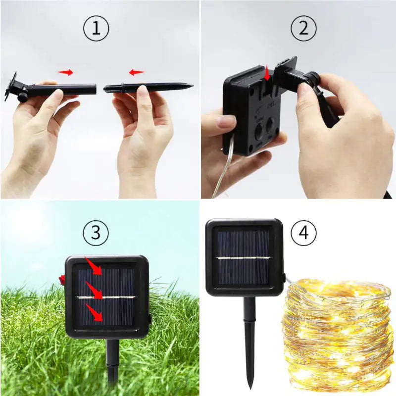 Mini Fiery 100 Lights Shine Like Firebugs With Solar Power 2/ Pak Anti Spier