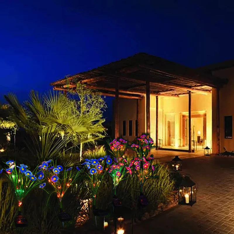 Solar Garden Lights LED Flower Stake Lamp Outdoor Yard Waterproof Patio Decor Anti Spier