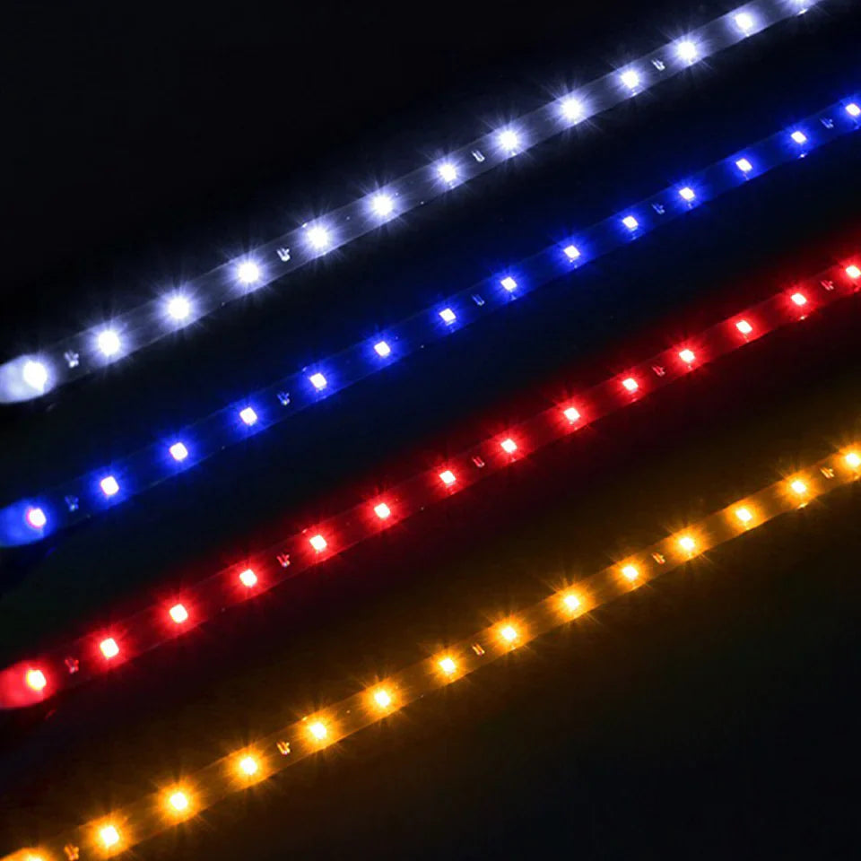 Lot Waterproof 12''/15 DC 12V Motor LED Strip Underbody Light For Car Motorcycle Anti Spier