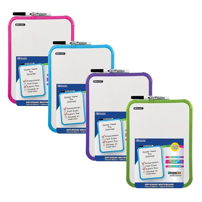 8.5" X 11" Dry Erase Board w/ Marker - 1pc Random Color Anti Spier