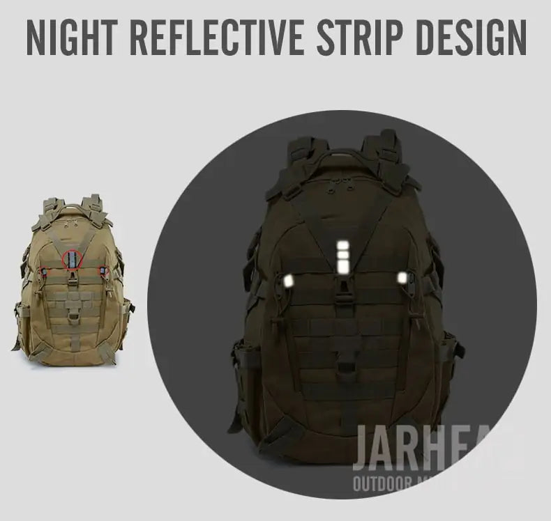 Military Backpack-Waterproof Hiking Survival Reflective Bag Anti Spier