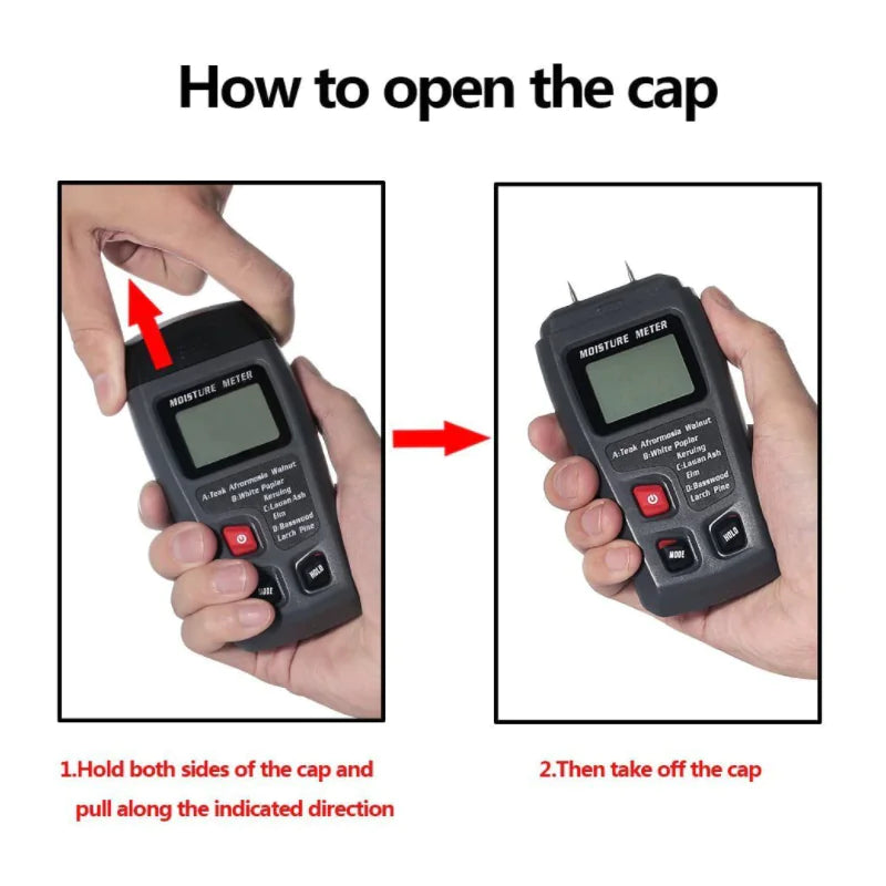 Digital LCD Wood Moisture Meter Detector Tester Wood Firewood Paper Cardboard Anti Spier