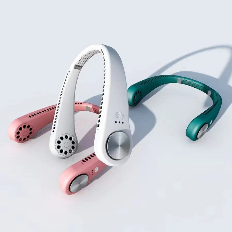 USB Portable Hanging Neck Fan Cooling Air Cooler Little Electric Air Conditioner Anti Spier