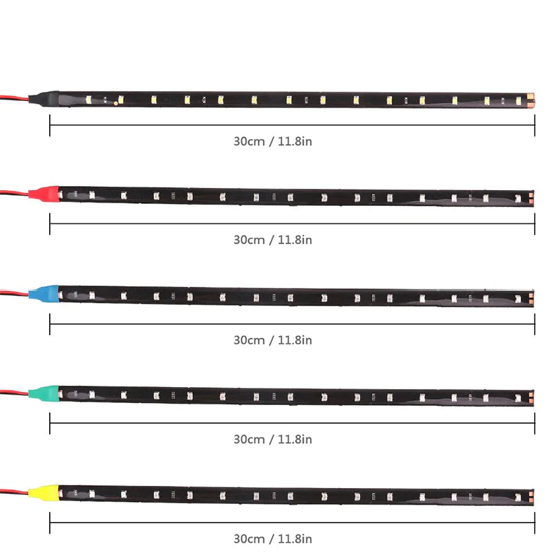 Lot Waterproof 12''/15 DC 12V Motor LED Strip Underbody Light For Car Motorcycle Anti Spier