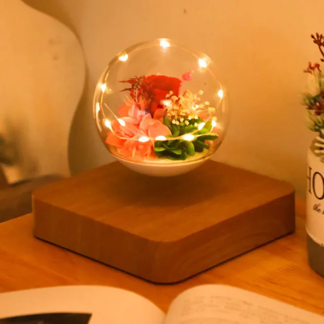 Home Desk Decoration Magnetic Levitation Perpetual Flower Ornament Anti Spier