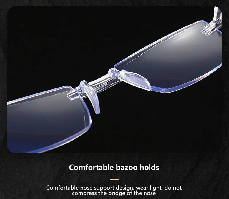 Clear vision meets modern protection 4-pack rimless readers.
