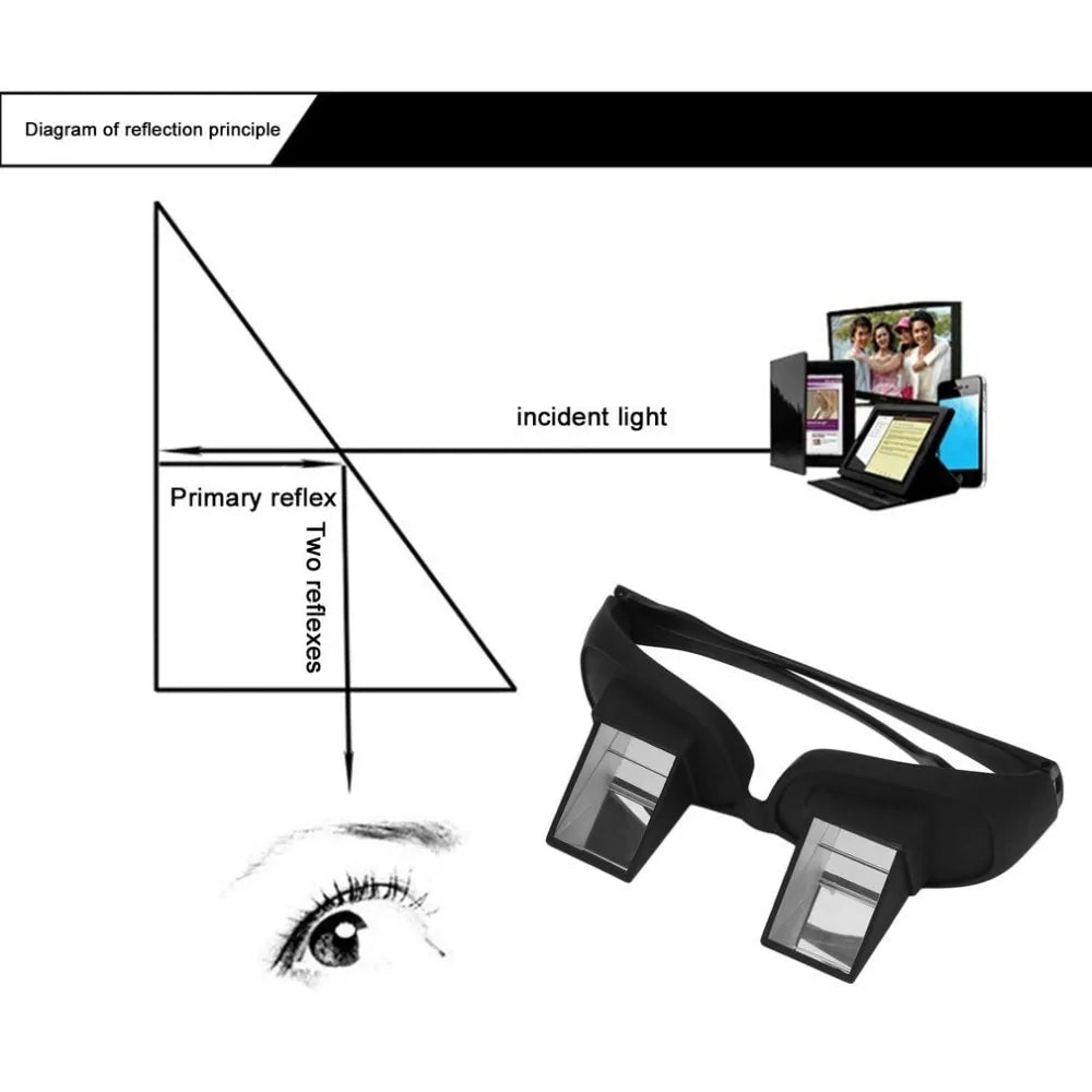 Lazy Periscope Horizontal Reading TV Sit View Glasses Anti Spier