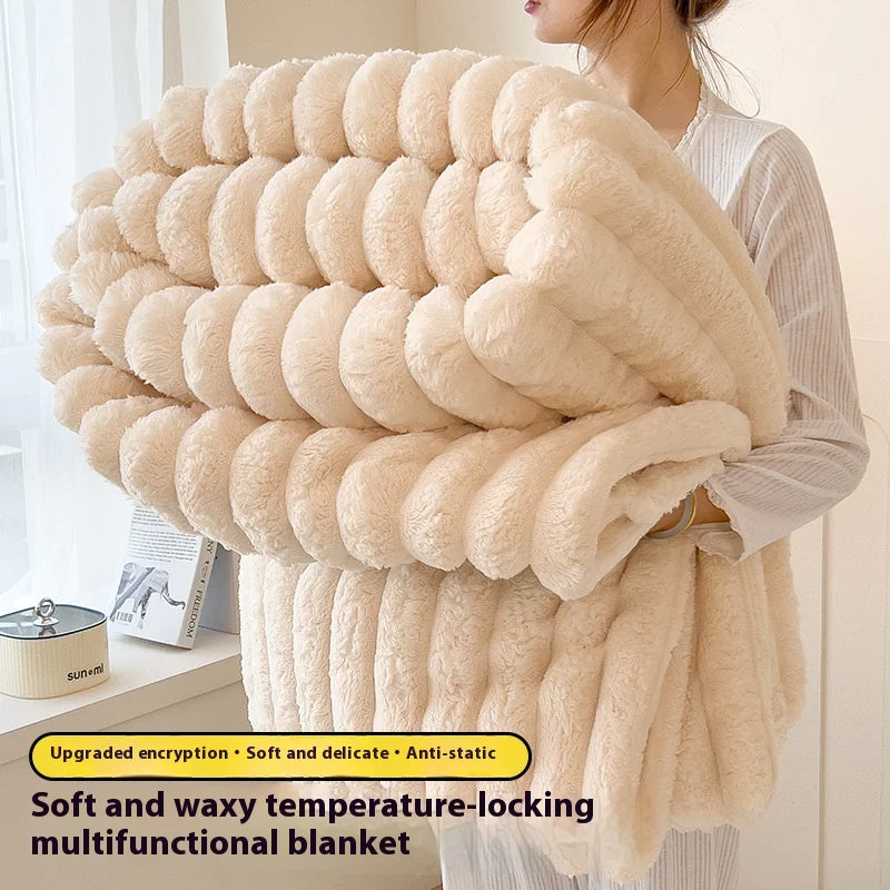 Faux Rabbit Fur Velvet Blanket Anti Spier