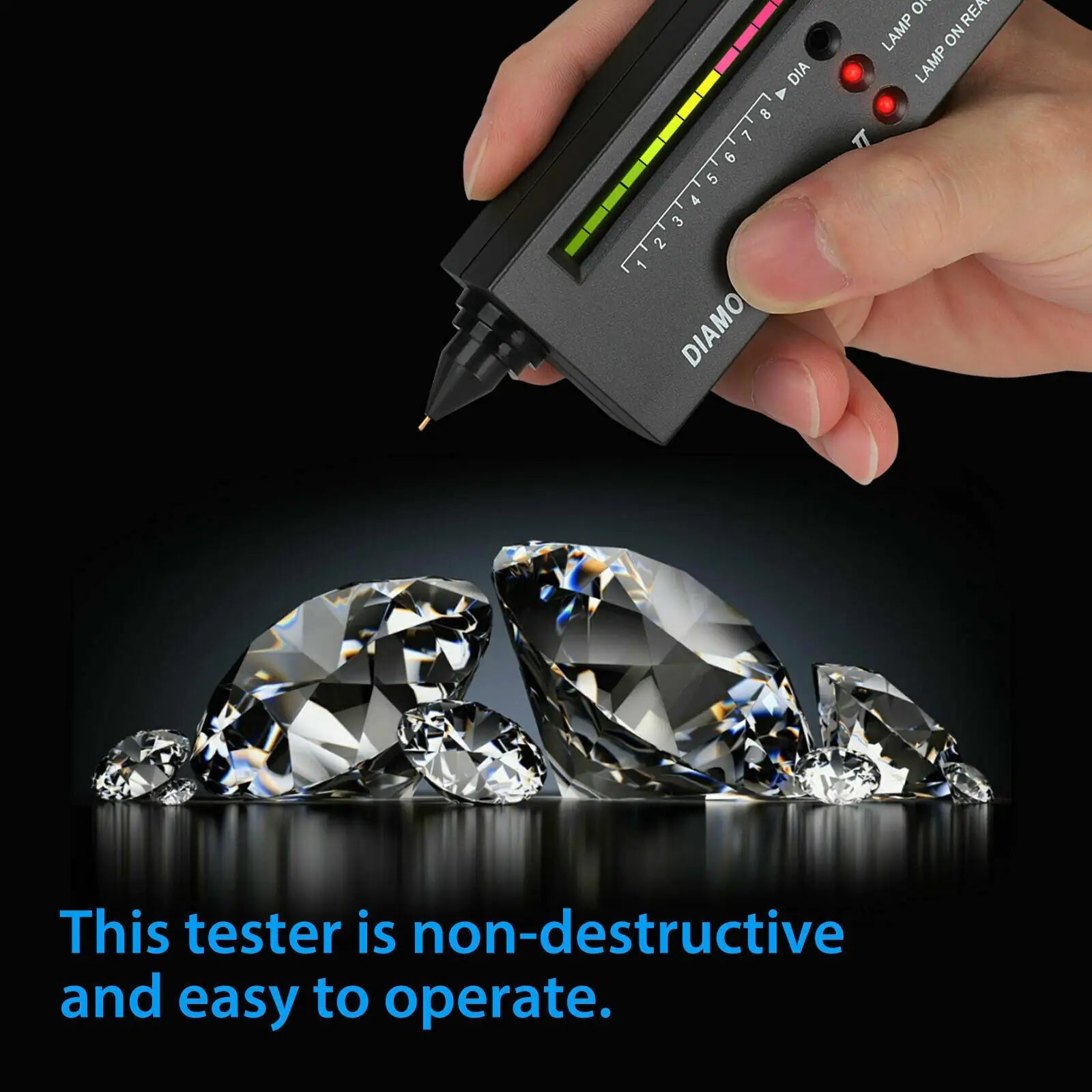 Portable Diamond Tester Selector Illuminated Jewelry Gemstone Testing Tool Kit Anti Spier