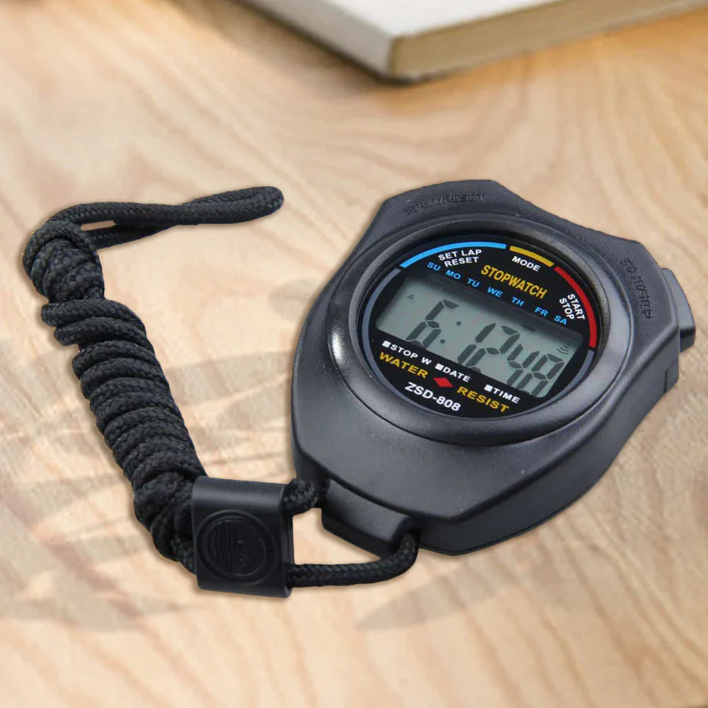 2PCS SET Digital Stopwatch Sports Counter Chronograph Date Timer Odometer Watch Anti Spier