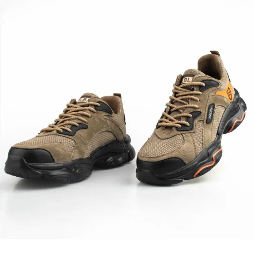 Men Steel Toe Outdoor Safety Work Shoes Anti Spier