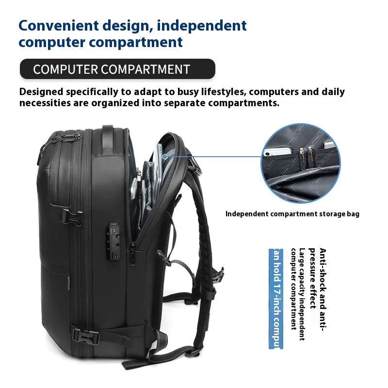 Men's Expansion Backpack Dry Wet Separation Anti Spier