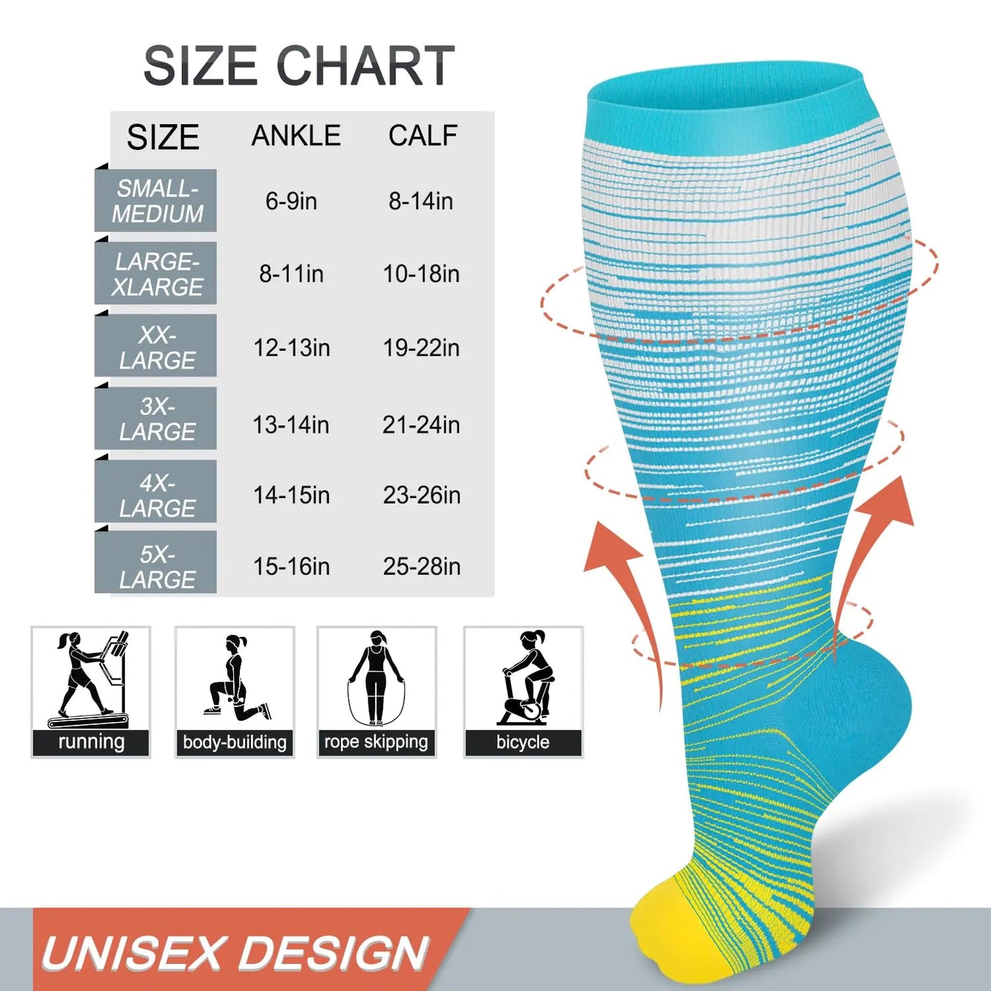 Diu Life 3 Pairs Plus Size Compression Socks for Women and Men Wide Calf Extra Knee High Support for Circulation 02 Gray/Pink/Blue 4X-Large Anti Spier