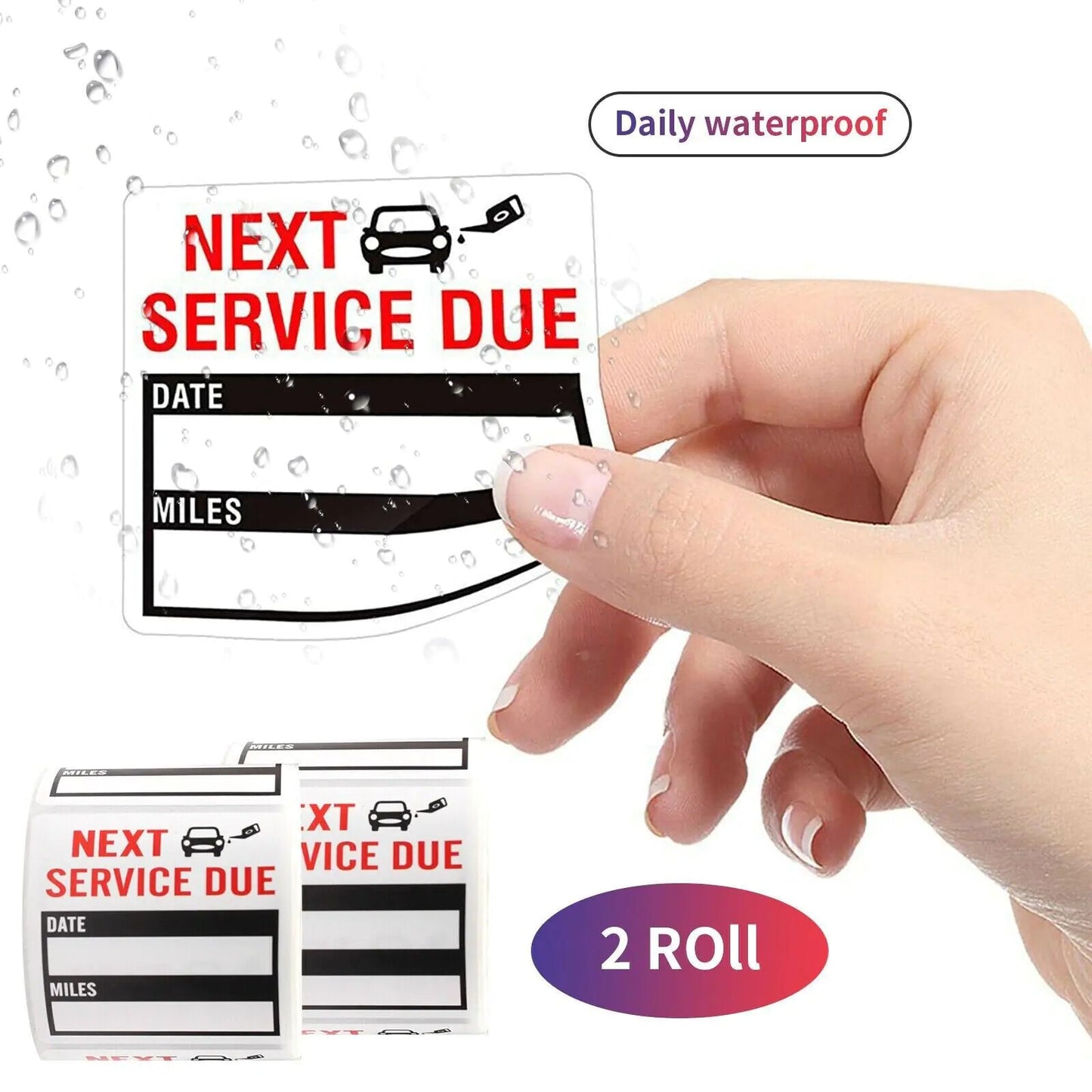 300 Oil Change Service Reminder Stickers Clear Window Lite Sticker Pack 2"x2" US Anti Spier