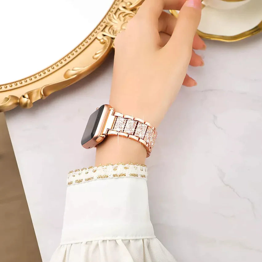 Crystal Bling Band Case iWatch Strap For Apple Watch Ultra Series 8 7 SE 6 5 4 3 - Anti Spier 