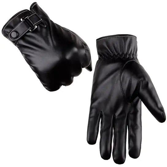 Autumn Warmth Stylish Vegan Leather Touch Smart Gloves Anti Spier