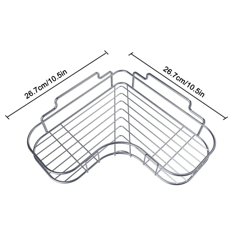 Shower Caddy Shelf Bathroom Corner Bath Storage Holder Organizer Triangular Rack Anti Spier