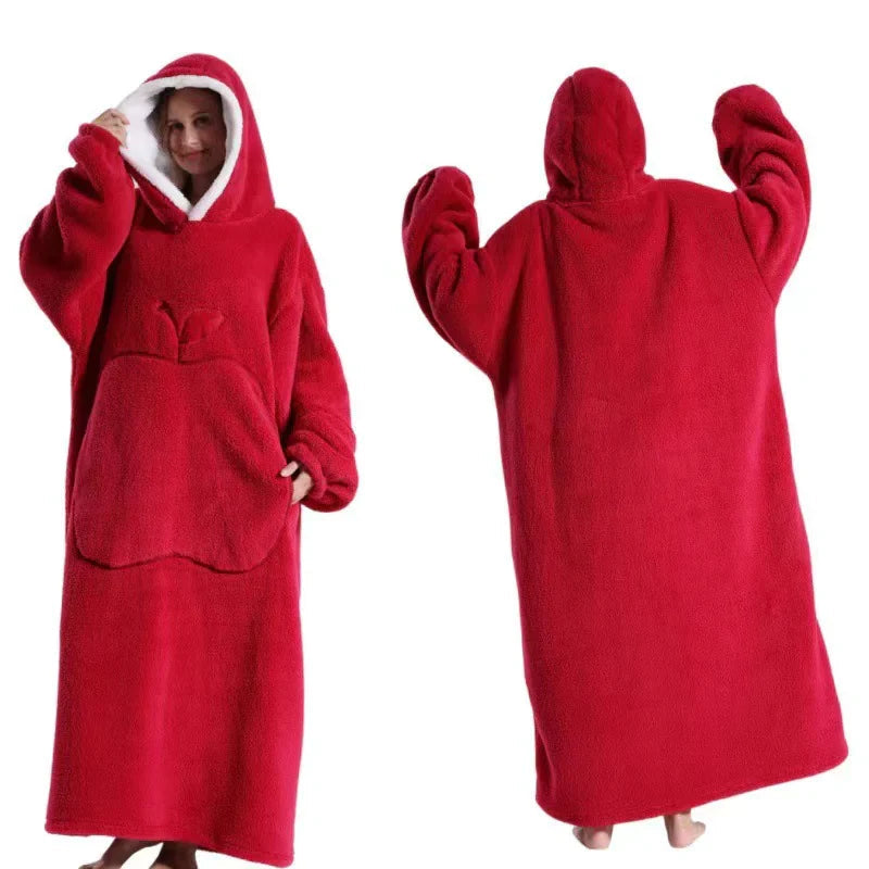 Lengthened Solid Color Home Lazy Clothes Anti Spier