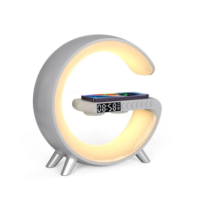 New Intelligent G Shaped LED Lamp Bluetooth Speake Wireless Charger Atmosphere Lamp App Control For Bedroom Home Decor Anti Spier