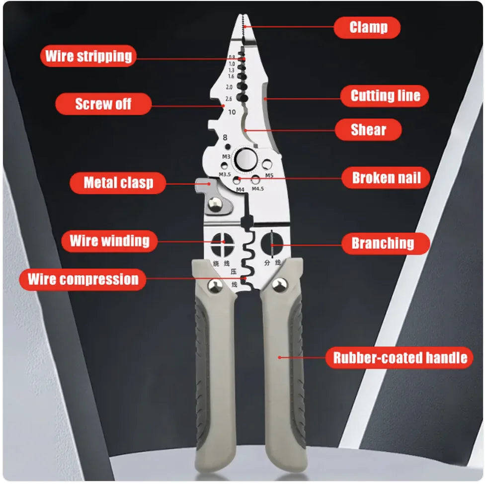 Adjustable Multifunction Wire Crimper, Cable Cutter & Automatic Wire Stripper Anti Spier