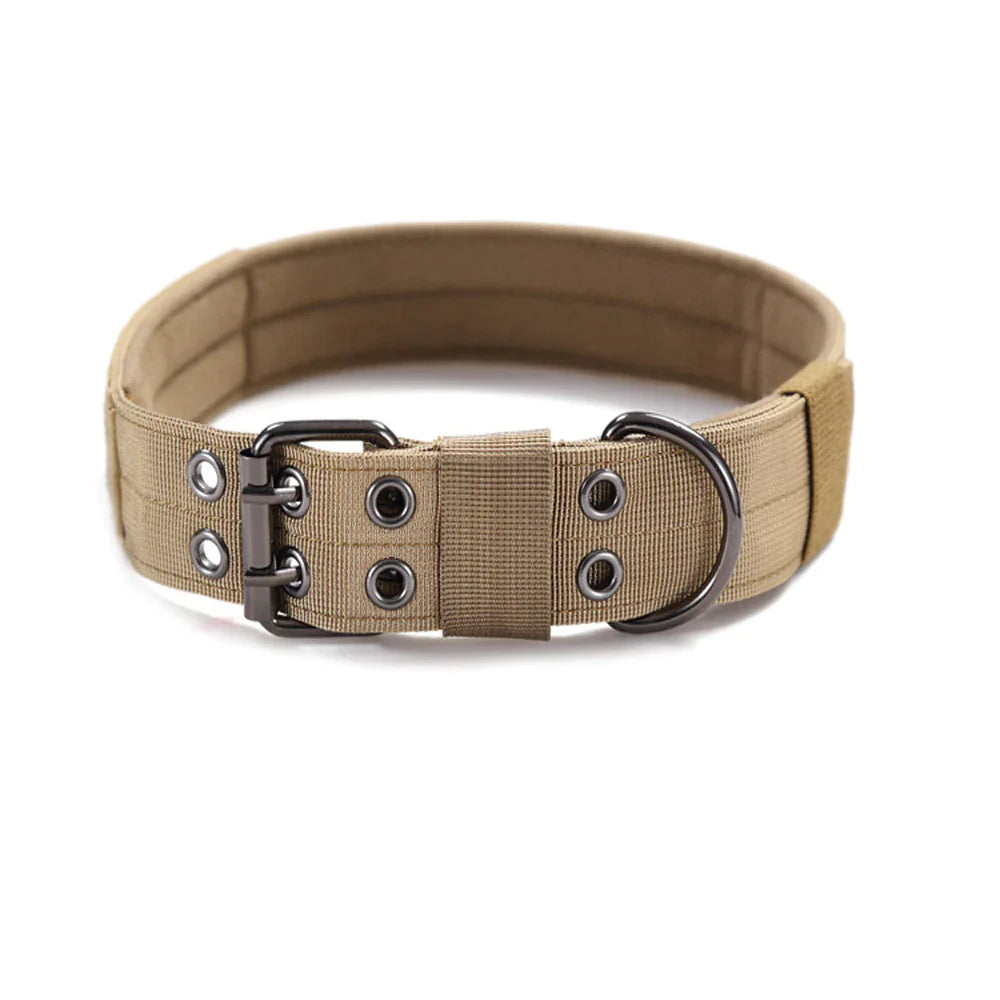 2" Wide Tactical Heavy Duty Nylon Large Dog Collar K9 Military With Metal Buckle Anti Spier