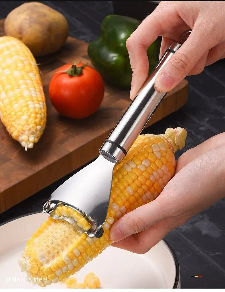 2x Corn Cob Peeler Stainless Steel Thresher Stripper Remover Kitchen Cutter Tool Anti Spier