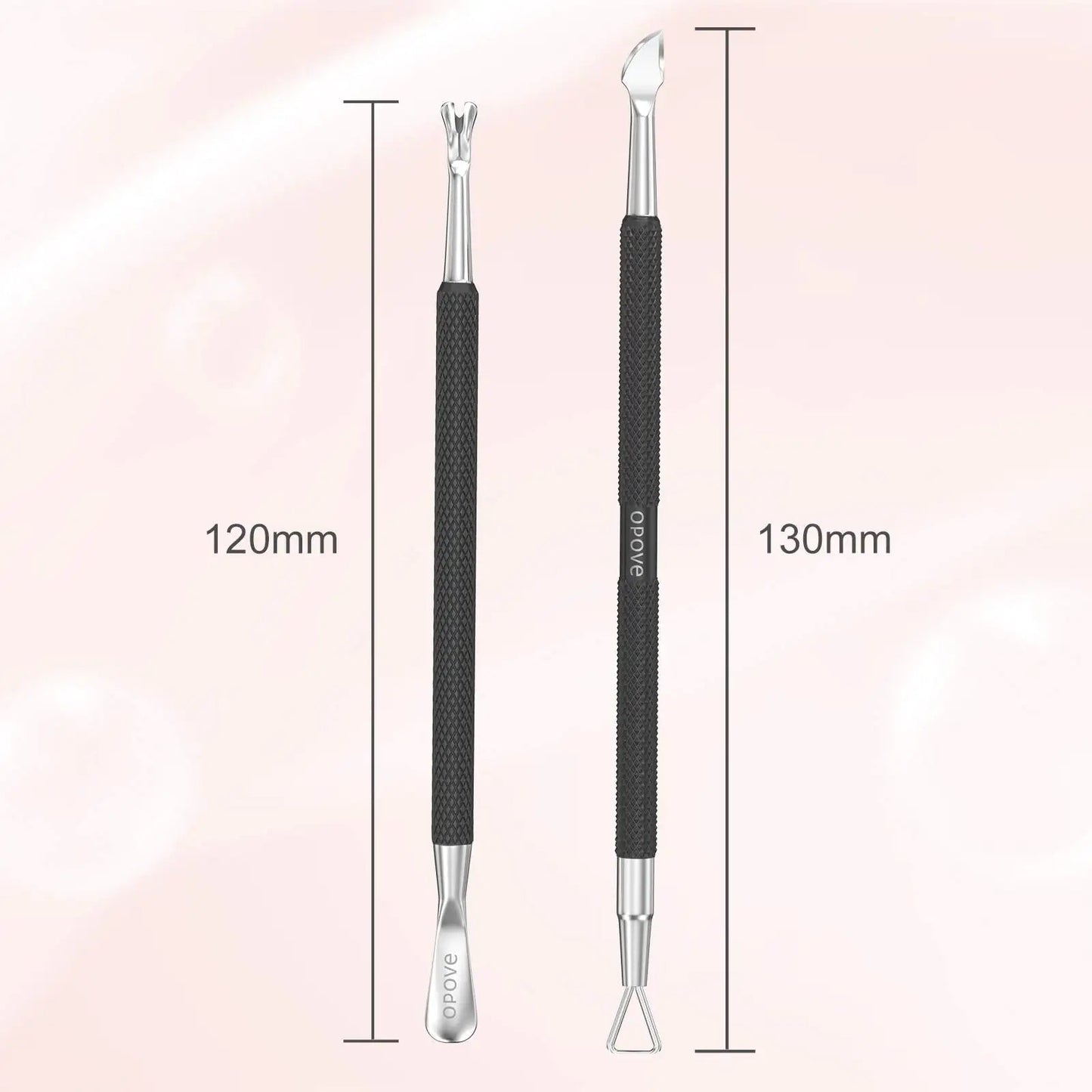 Cuticle Pusher Nail Polish Remover Stainless Steel Manicure Tool Set Gel Nail Polish Peeler Scraper Nail Cleaner Pedicure Kit for Fingernail and Toenail, opove P1, Matter Black… Buy X7 Get This 90% Off Anti Spier