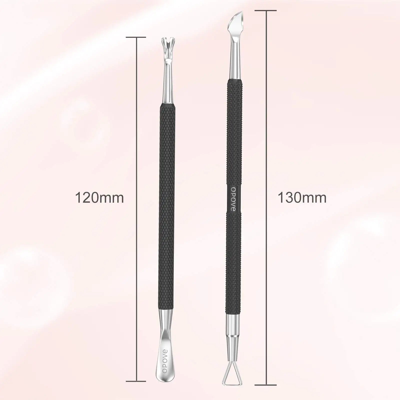 Cuticle Pusher Nail Polish Remover Stainless Steel Manicure Tool Set Gel Nail Polish Peeler Scraper Nail Cleaner Pedicure Kit for Fingernail and Toenail, opove P1, Matter Black… Buy X7 Get This 90% Off Anti Spier