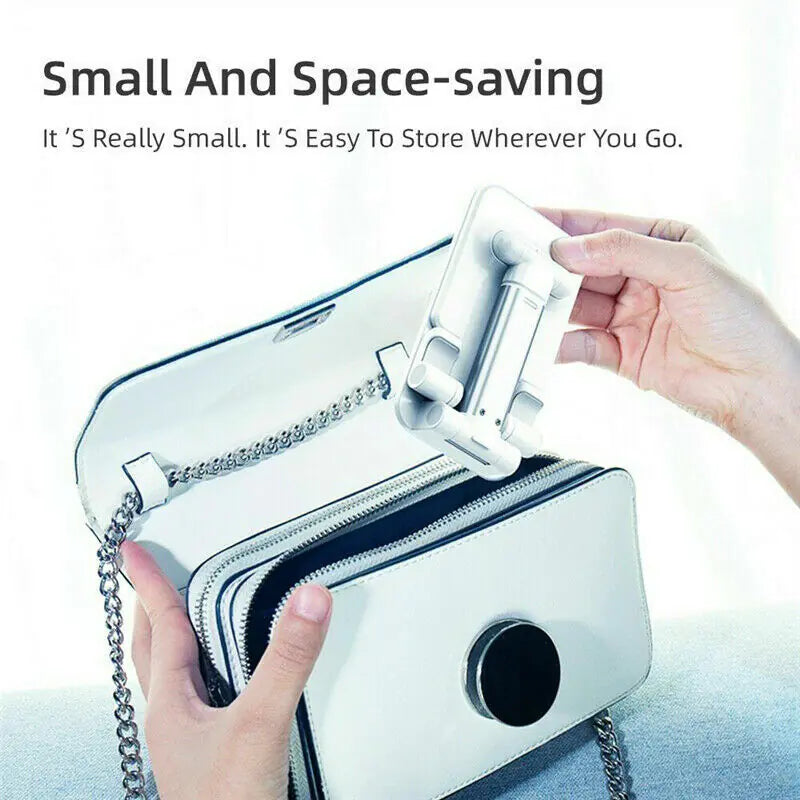 Portable foldable stand mount for smartphone and tablet display.