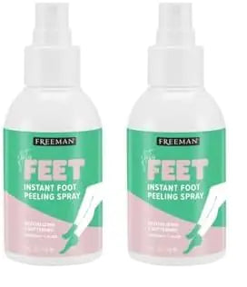 Freeman Flirty Feet Coconut and Aloe Instant Peeling Foot Spray, Softening Foot Peel Mask Exfoliates & Removes Dead Skin, Moisturizes Dry Feet, Clean Ingredients, 4 fl.oz./ 118 ml Bottle (Pack of 2) 4 Fl Oz (Pack of 2) Foot Peel Spray, 1 Count Anti Spier