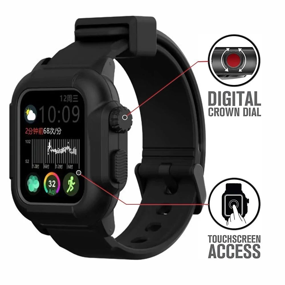 Waterproof Box Case Strap For Apple Watch Anti Spier