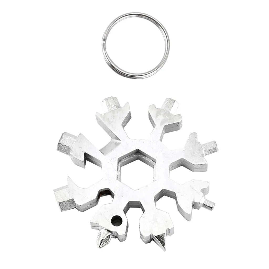 18-in-1 Snowflake Multi-Tool: Outdoor Camping Wrench, Bottle Opener, Screwdriver Anti Spier