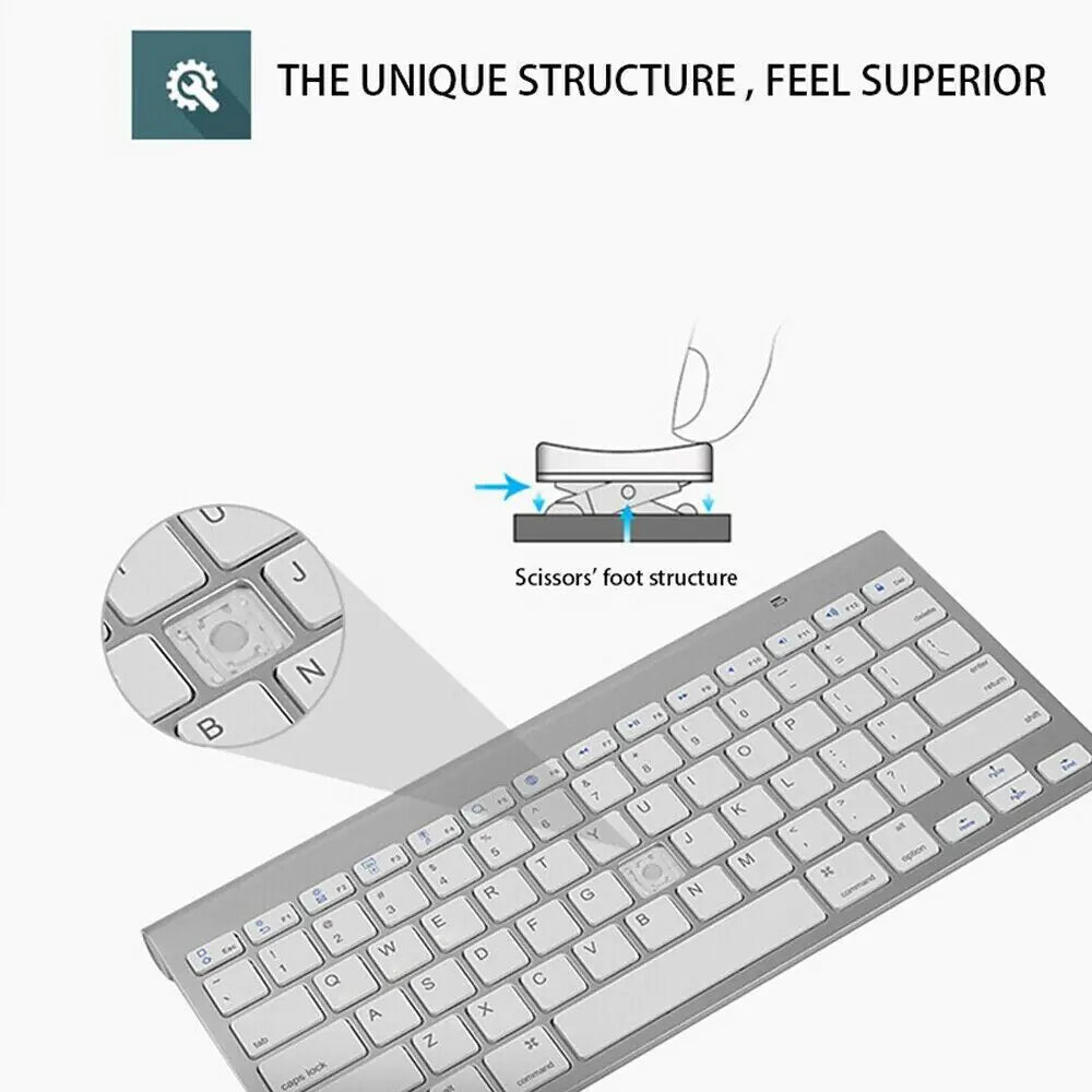 Mini Wireless Keyboard And Mouse Set Waterproof 2.4G For Mac Apple PC Computer Anti Spier