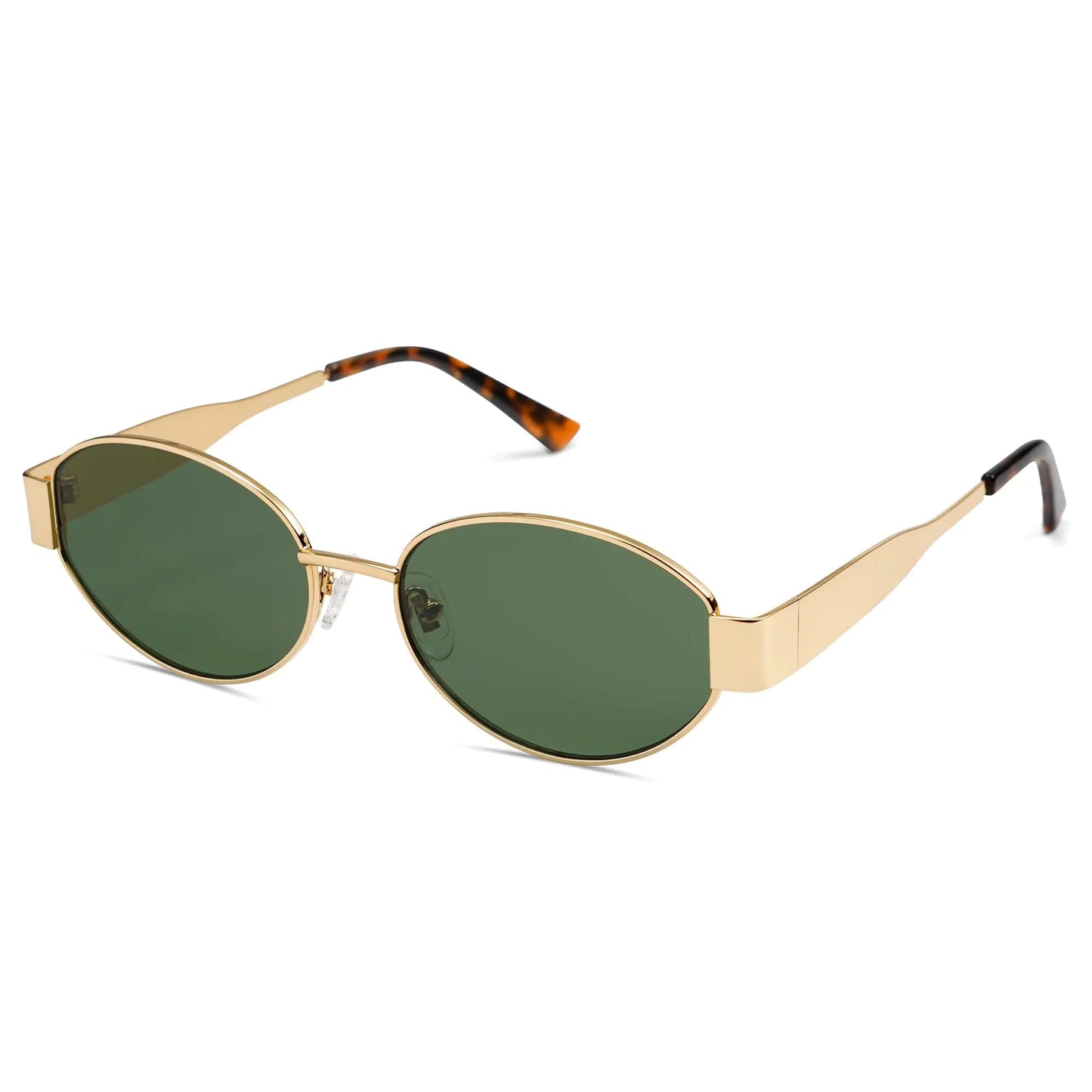 SOJOS Retro Oval Sunglasses for Women Men Trendy Sun Glasses Classic Shades UV400 Protection SJ1217 Gold/Grey Anti Spier